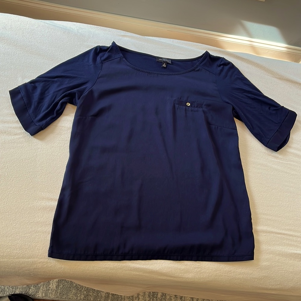 Short sleeve, Navy, business-casual top